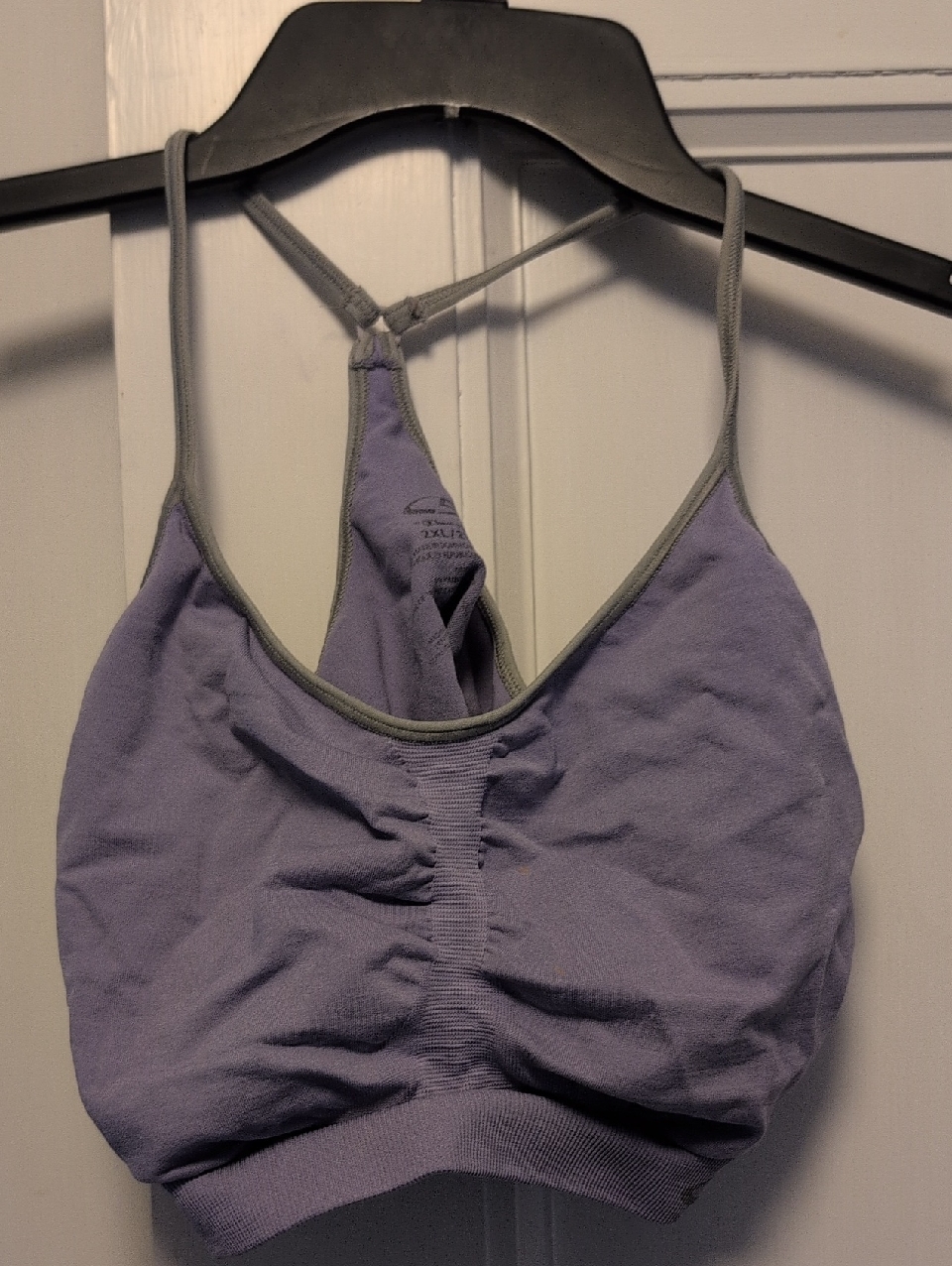 Champion 2x Champion Lavender Racerback Sports Bralette With Gray Trim